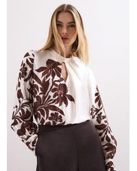 Phase Eight - Hattie Floral Satin Blouse - Lyst