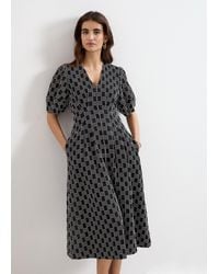 Phase Eight - Yasmine Check Textured Midi Dress - Lyst