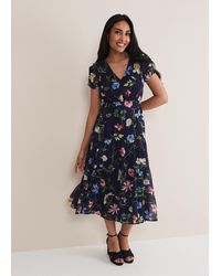 Phase Eight - 's Petite Lola Floral Tiered Midi Dress - Lyst