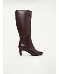 Phase Eight - Leather Knee High Low Heeled Boots - Lyst