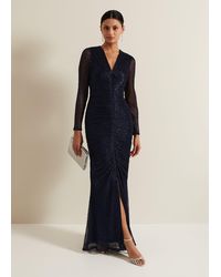 Phase Eight - 's Shannia Ruched Shimmer Maxi Dress - Lyst