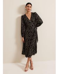 Phase Eight - Jazminda Shimmer Wrap Midi Dress - Lyst
