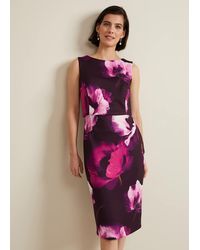 Phase Eight - Christie Printed Scuba Midi Dress - Lyst