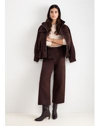 Phase Eight - Remi Faux Suede Wide Leg Cropped Trousers - Lyst