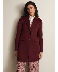 Phase Eight - 's Lydia Dark Red Wool Smart Coat - Lyst