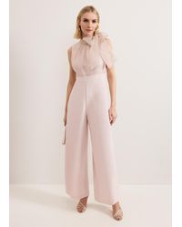Phase Eight - Stephy Shimmer Tie Neck Jumpsuit - Lyst