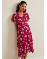 Phase Eight - Petite Nadine Ruffle Print Dress - Lyst