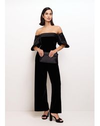 Phase Eight - Angelica Bardot Velvet Jumpsuit - Lyst