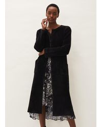 Phase Eight - Vicki Fluffy Split Side Coat - Lyst