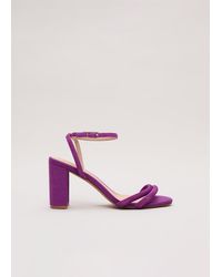 Phase Eight - Suede Strap Block Heel Sandals - Lyst