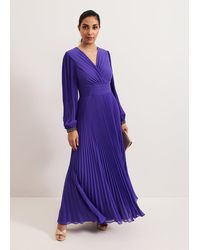 Phase Eight - Petite Vila Beaded Pleated Maxi Dress - Lyst