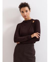 Phase Eight - Etta Detail Long Sleeve Top - Lyst