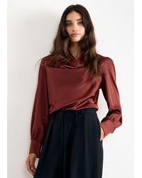 Phase Eight - Naomi Cowl Neck Satin Long Sleeve Top - Lyst