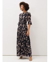 Phase Eight - Amber Leaf Print Tiered Maxi Dress - Lyst