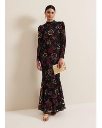 Phase Eight - Lelo Sequin Long Sleeved Maxi Dress - Lyst