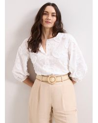 Phase Eight - Daisy Textured Long Sleeve Blouse - Lyst