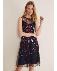 Phase Eight - Sloane Mesh Ditsy Floral Dress - Lyst