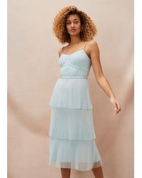 Phase Eight - Kaia Pleated Tulle Midi Dress - Lyst