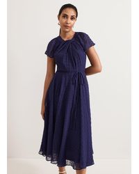 Phase Eight - Petite Gwen Textured Twist Neck Dress - Lyst