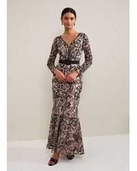 Phase Eight - Nola V-Neck Embroidered Maxi Dress - Lyst