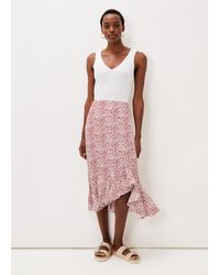 Phase Eight - Lara Print Frill Hem Skirt - Lyst