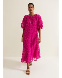 Phase Eight - 's Bella Pink Textured Midi Dresss - Lyst