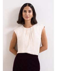Phase Eight - Elsie Satin Pleat Top - Lyst