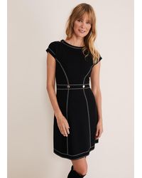 Phase Eight - Amaya Contrast Stitch Detail Dress - Lyst