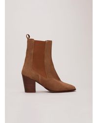 Phase Eight - 's Brown Suede Cowboy Boots - Lyst