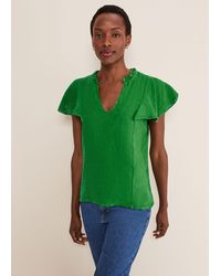 Phase Eight - Efa Linen V-Neck Blouse - Lyst