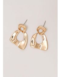 Phase Eight - 's Gold Irregular Square Drop Earrings - Lyst