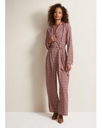 Phase Eight - Bianka Satin Geo Wide Leg Jumpsuit - Lyst