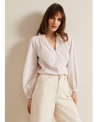 Phase Eight - Seraphina Stripe Frill Shirt - Lyst