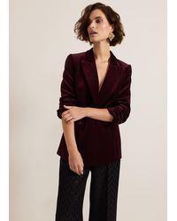 Phase Eight - Bridie Wine Velvet Blazer - Lyst