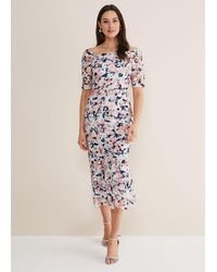 Phase Eight - Francesa Off Shoulder Floral Print Dress - Lyst