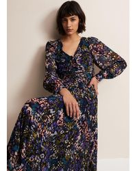 Phase Eight - Kindra Floral Pleated Midi Dress - Lyst