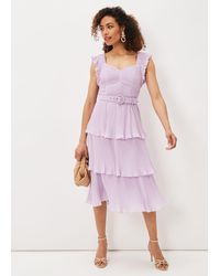 Nikia Pleated Hem Dress 