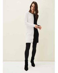 Phase Eight - Sherrie Ribbed Colourblock Knit Tunic Dress - Lyst