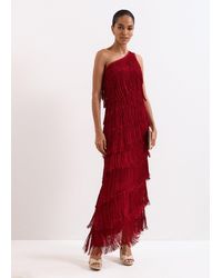 Phase Eight - Otto One Shoulder Fringe Maxi Dress - Lyst