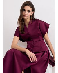 Phase Eight - Sally Satin Tailored Short Sleeve Jacket - Lyst