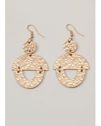 Phase Eight - 's Gold Textured Drop Earrings - Lyst