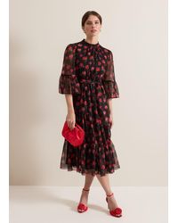 Phase Eight - Petite Lela Floral Textured Midi Dress - Lyst