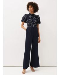 Phase Eight - Paulina Puff Sleeve Spot Jumpsuit - Lyst
