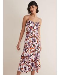 Phase Eight - 's Sammie Leaf Print Fit And Flare Midi Dress - Lyst