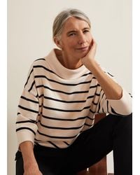 Phase Eight - Salima Stripe Funnel Neck Jumper - Lyst