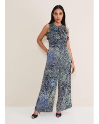 Phase Eight - Petite Maggie Ruffle Printed Jumpsuit - Lyst