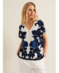 Phase Eight - 's Mia Floral Print Linen Knit Top - Lyst