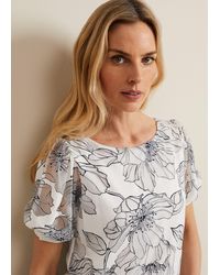 Phase Eight - 's Kelly Floral Burnout Top - Lyst