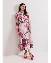Phase Eight - Anabella Floral Long Sleeved Shirt Dress - Lyst