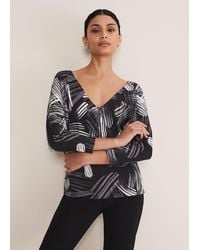 Phase Eight - Adara Linear Zip Neck Print Jumper - Lyst